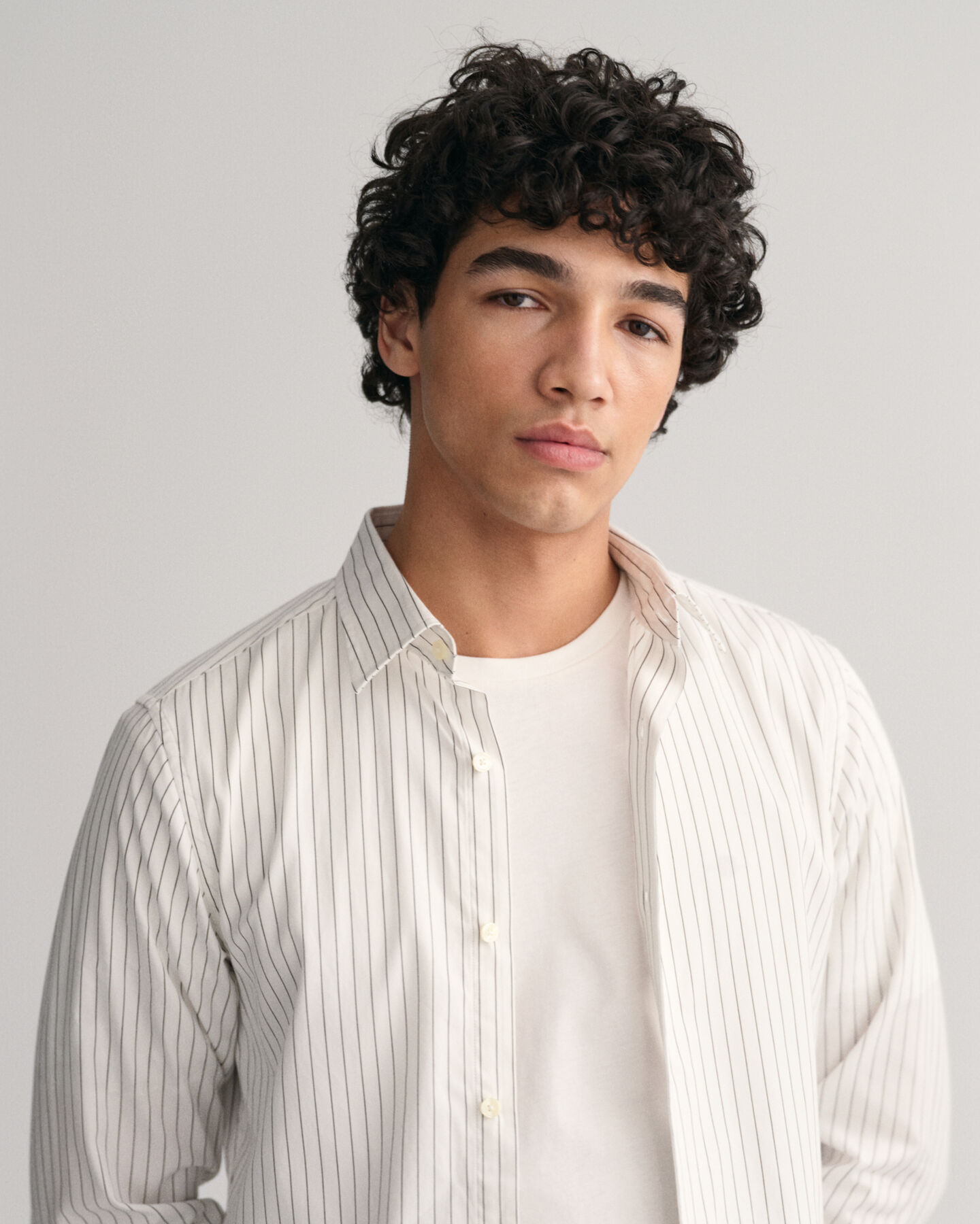 Slim Fit net hemd met krijtstreep