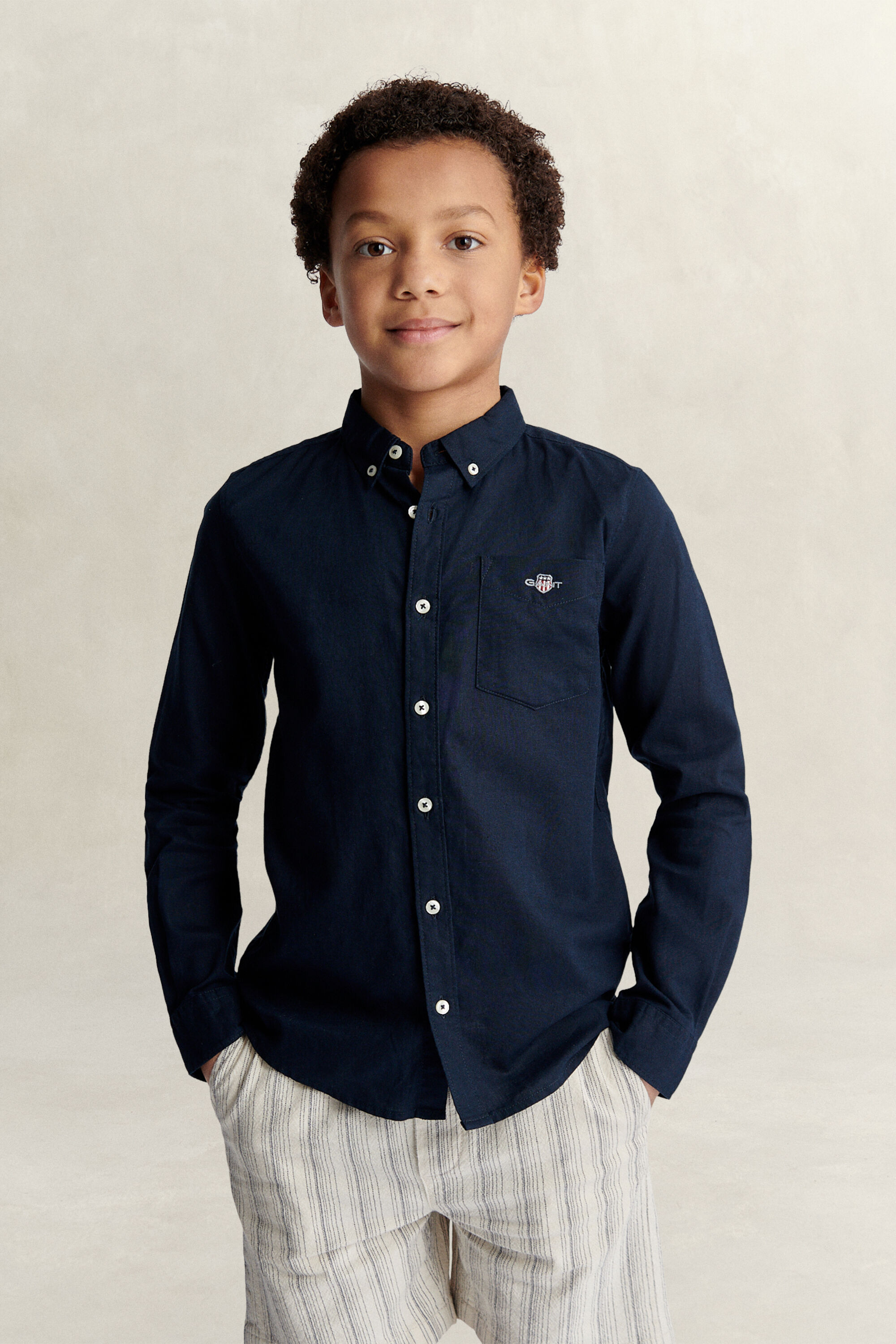 Chemise en lin mélangé Ado Garçon