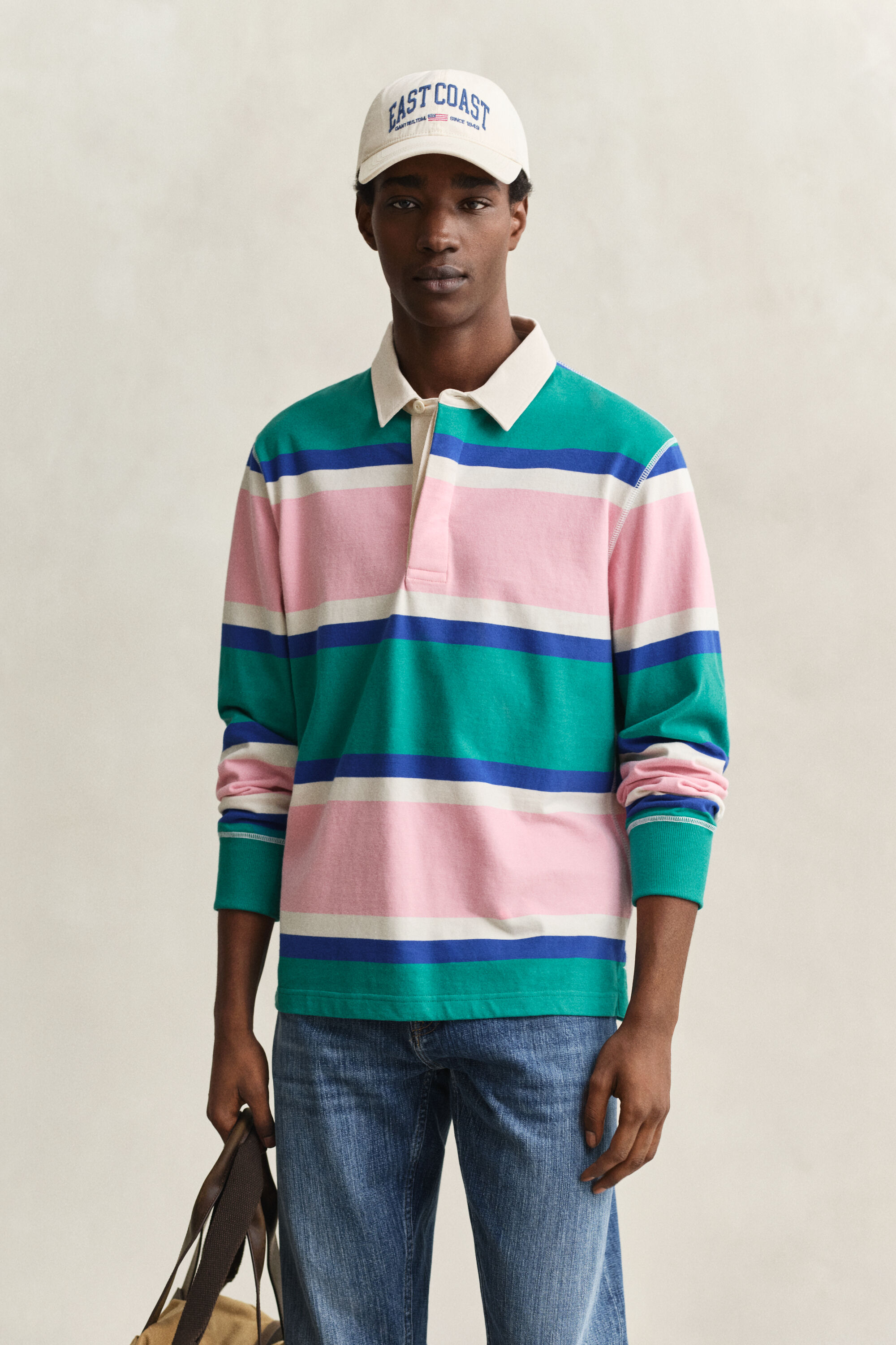 Polo Rugger à rayures en colour-block