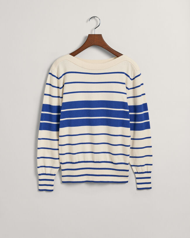 Pull col bateau à rayures en colour-block