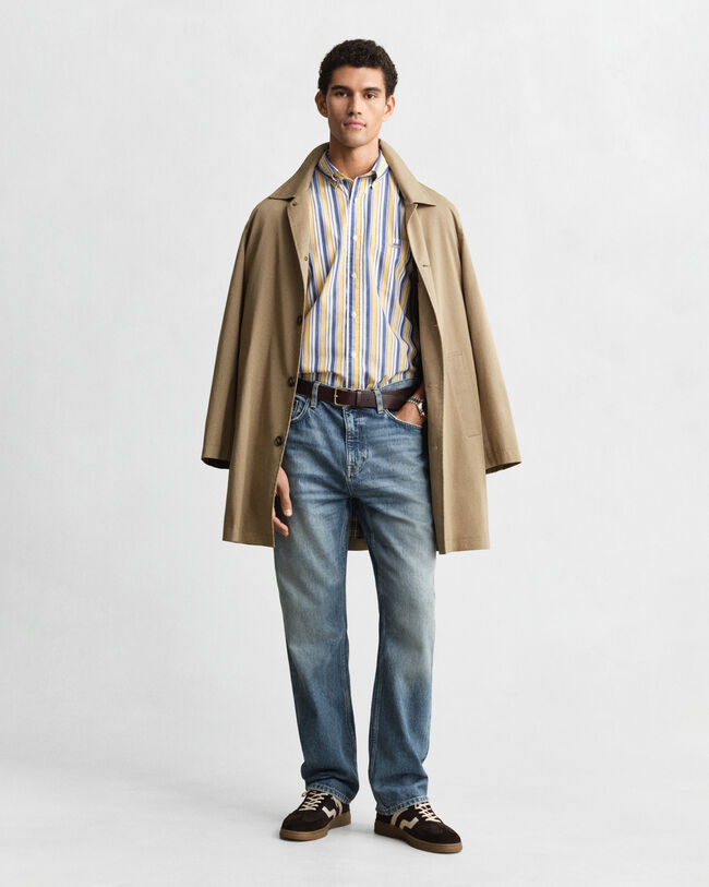 Chemise coupe regular en popeline à rayures