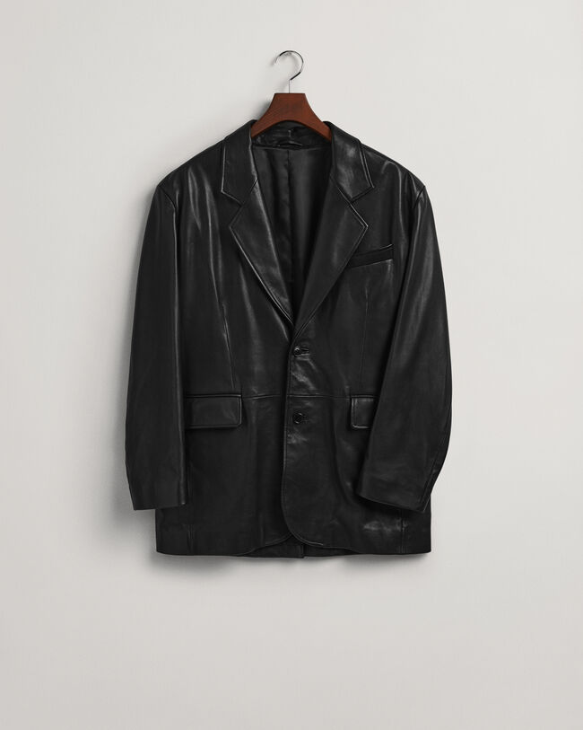 Veste blazer ultra-ample en cuir