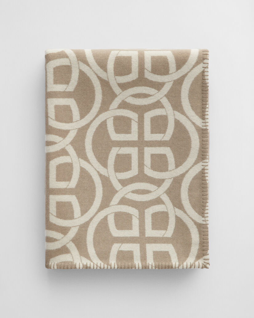 Jeté de lit en laine à monogrammes