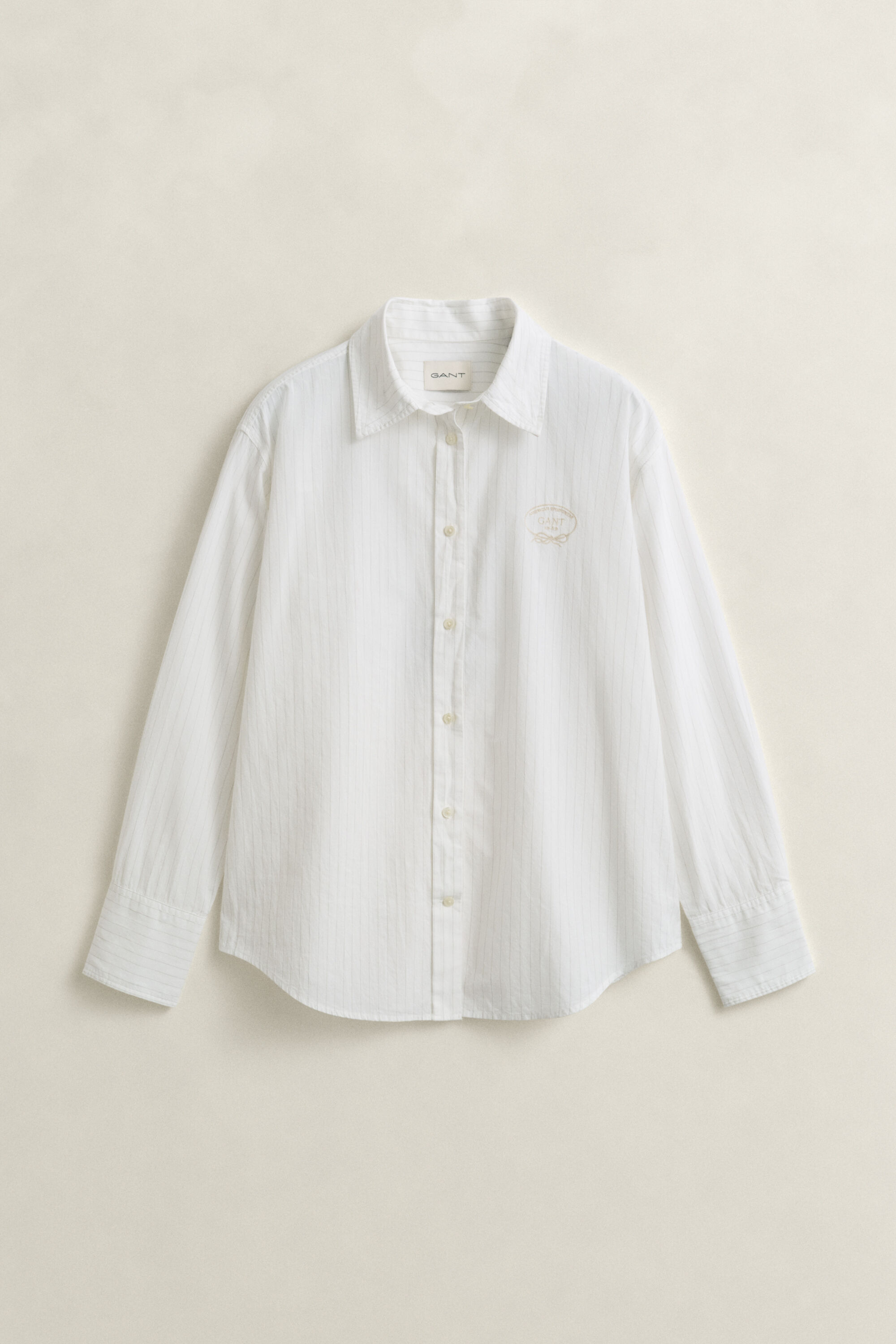 Chemise brodée à rayures