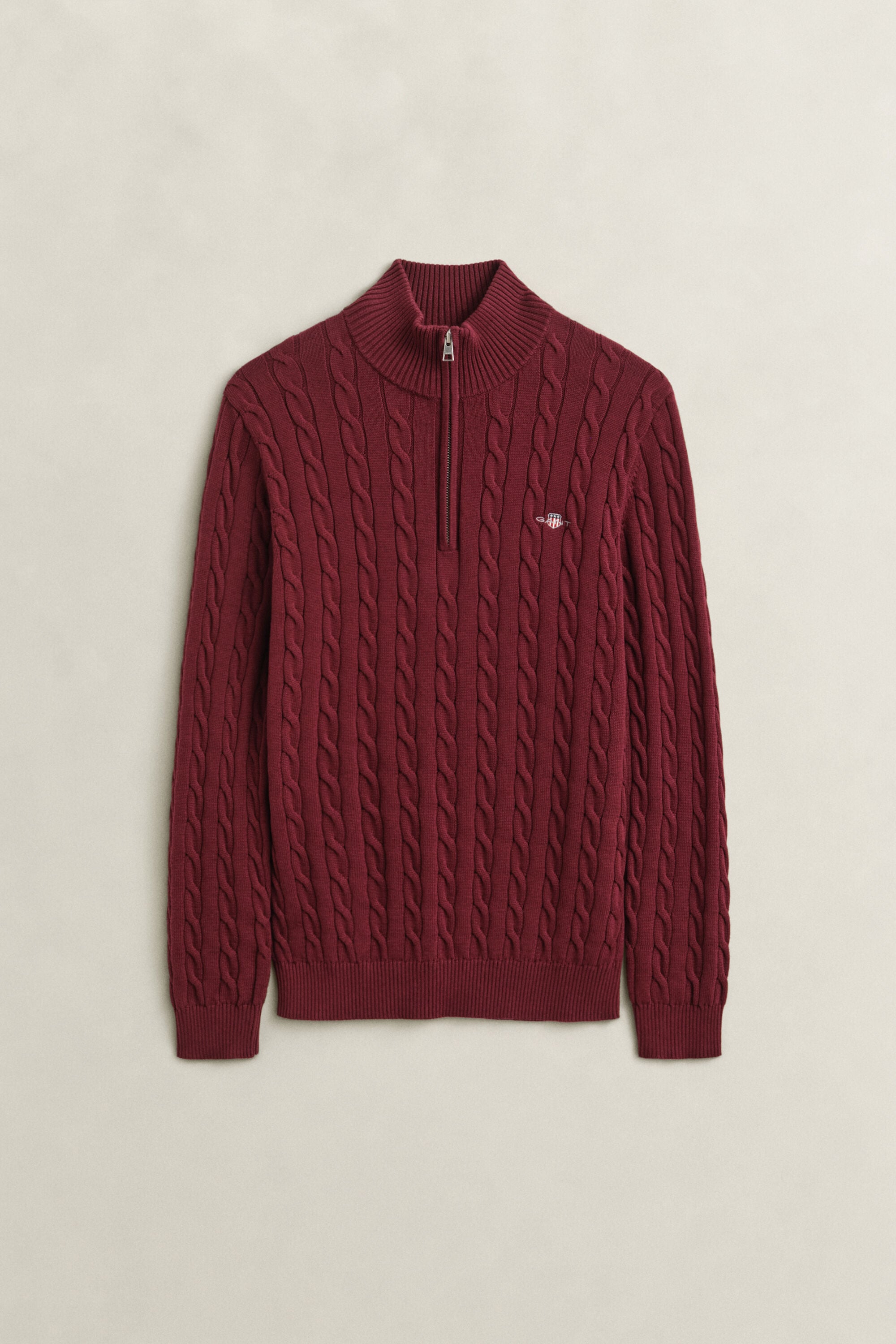 Pull à demi-zip en maille de coton torsadée