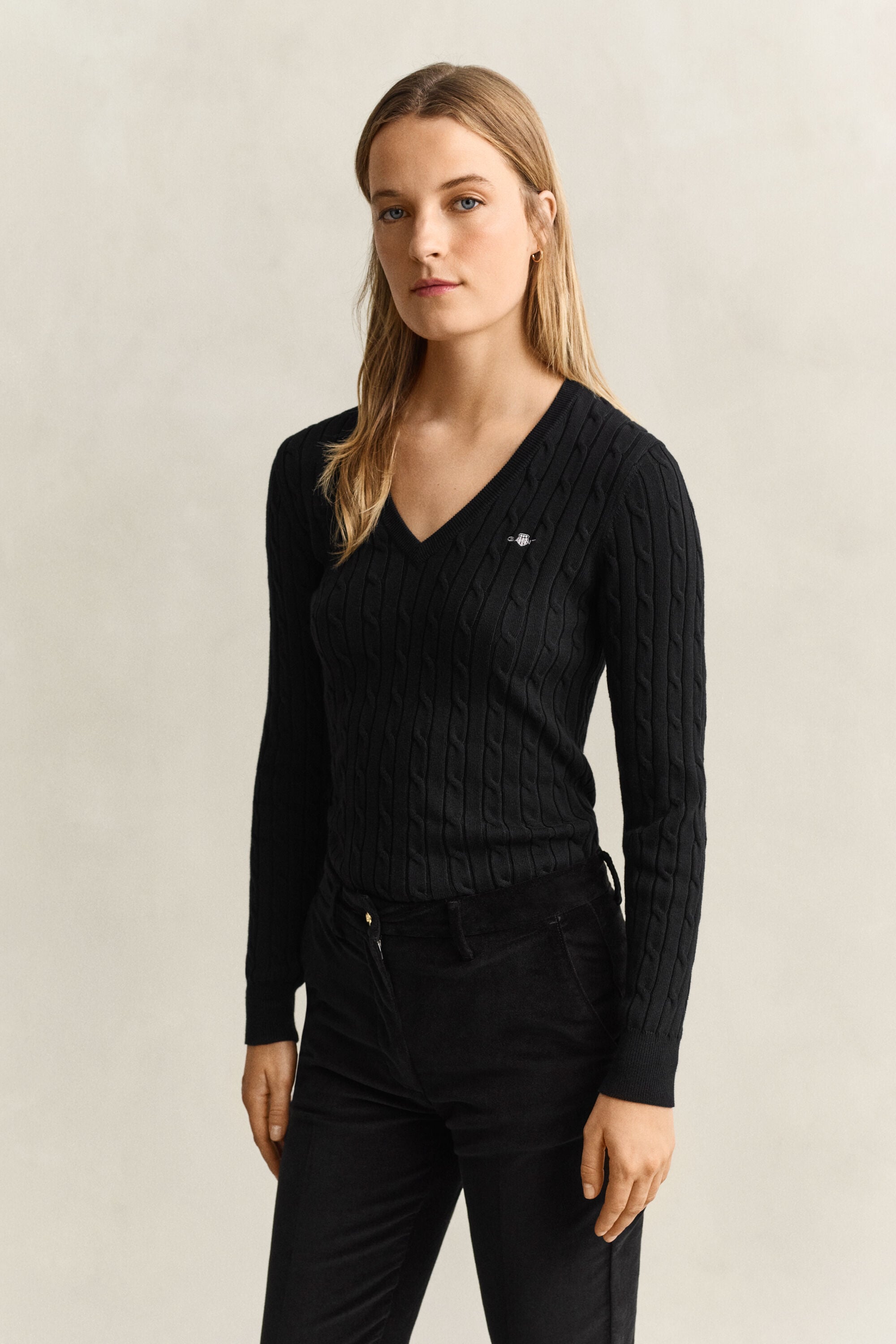 Pull en maille torsadée classique