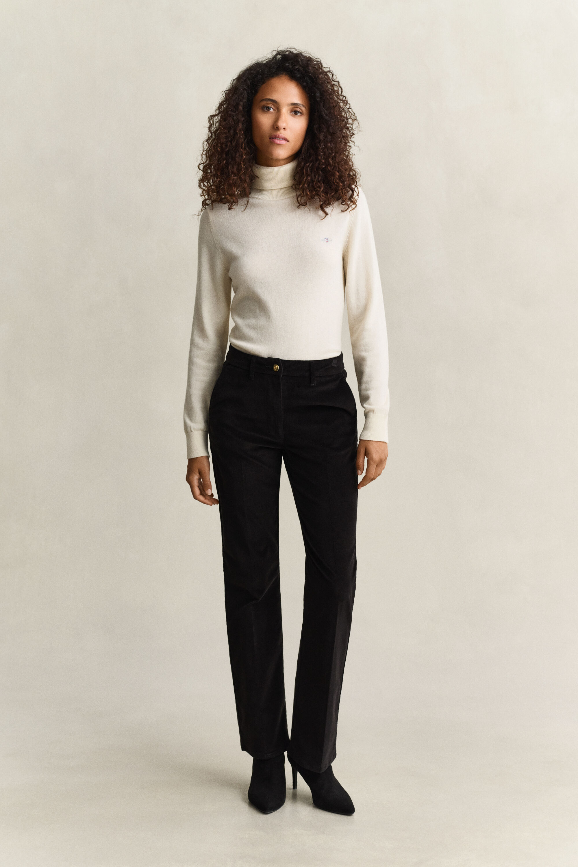 Pantalon évasé en velours