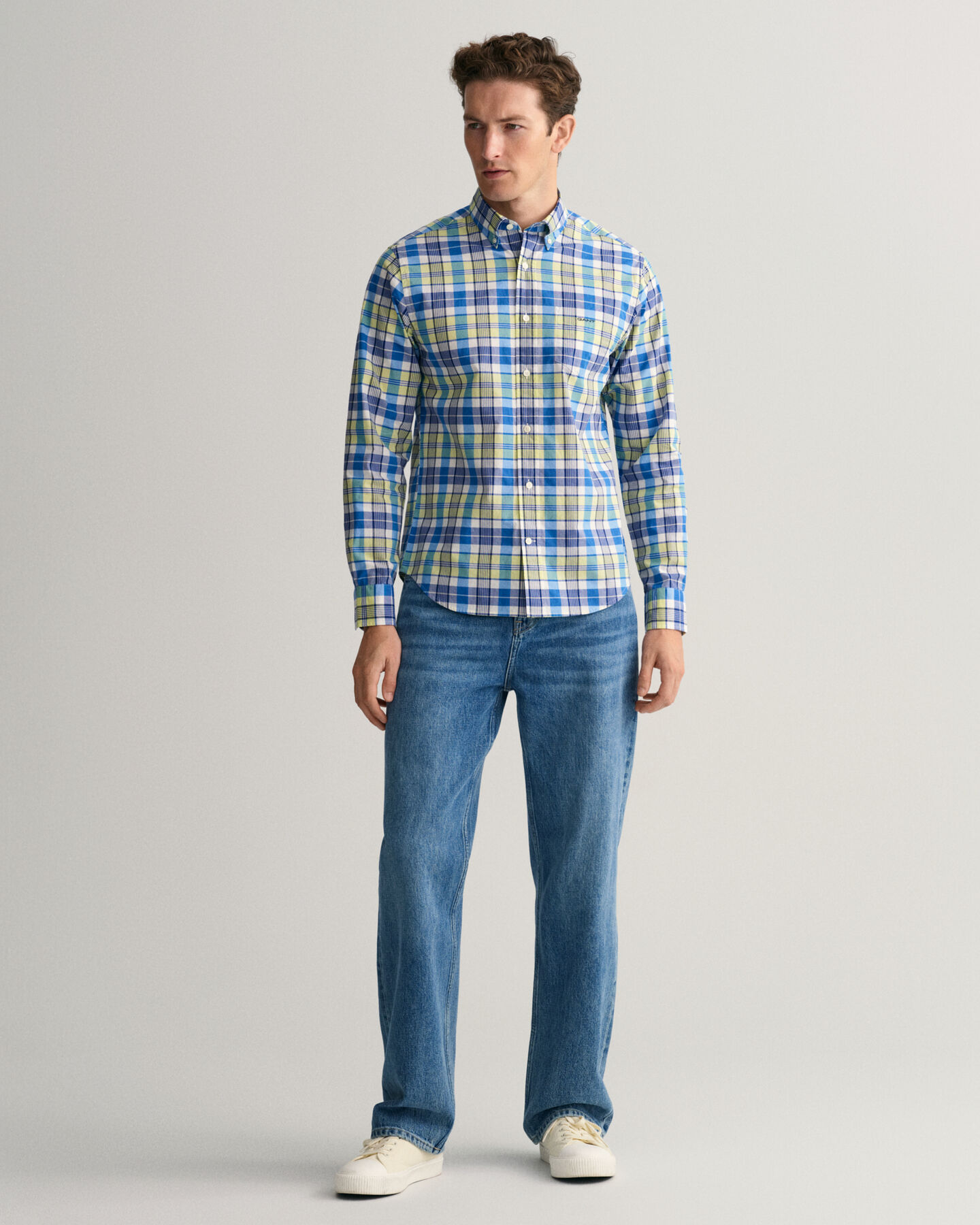 Chemise regular fit à carreaux colorés