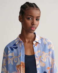 Regular Fit overhemd met bloemenprint van katoen en zijde