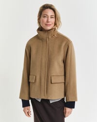 Veste courte zippée en laine