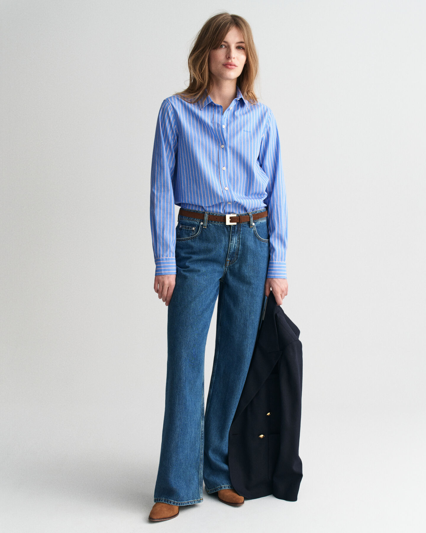 Chemise coupe regular en popeline à rayures classique