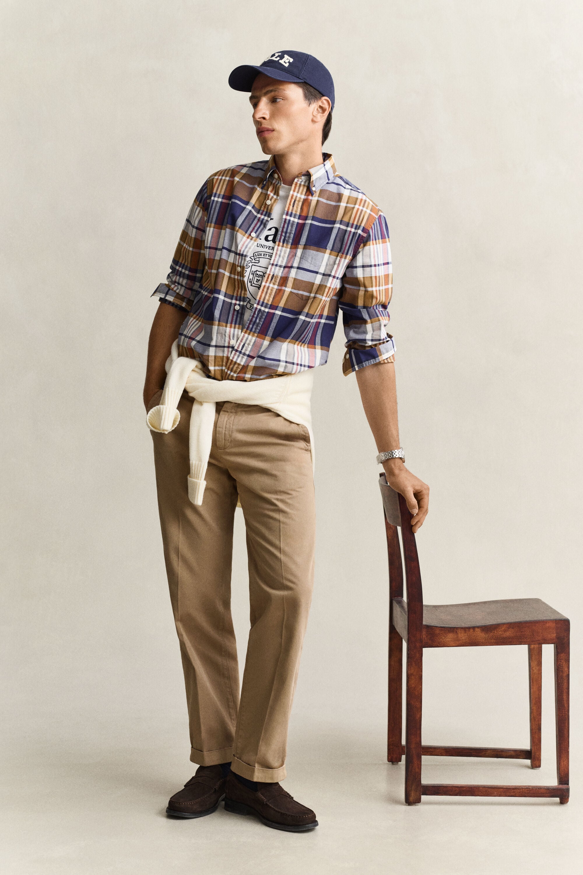 Chemise en popeline à carreaux Gant x Yale