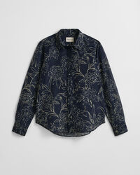 Chemise coupe regular en coton et soie à imprimé floral