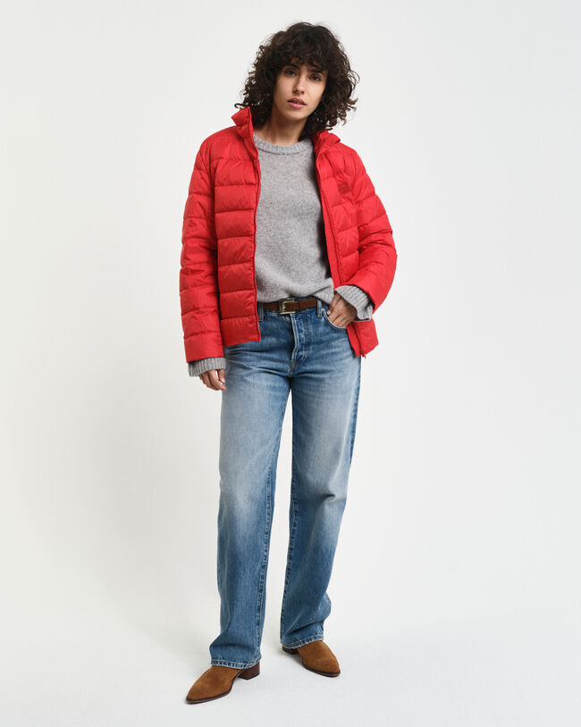 Licht donsjack met logo