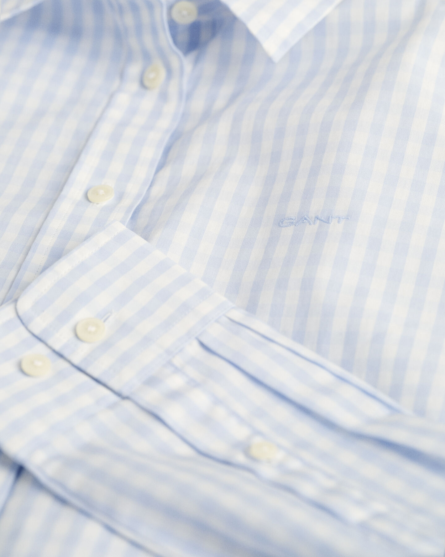 Regular Fit poplin hemd met Gingham-ruitje