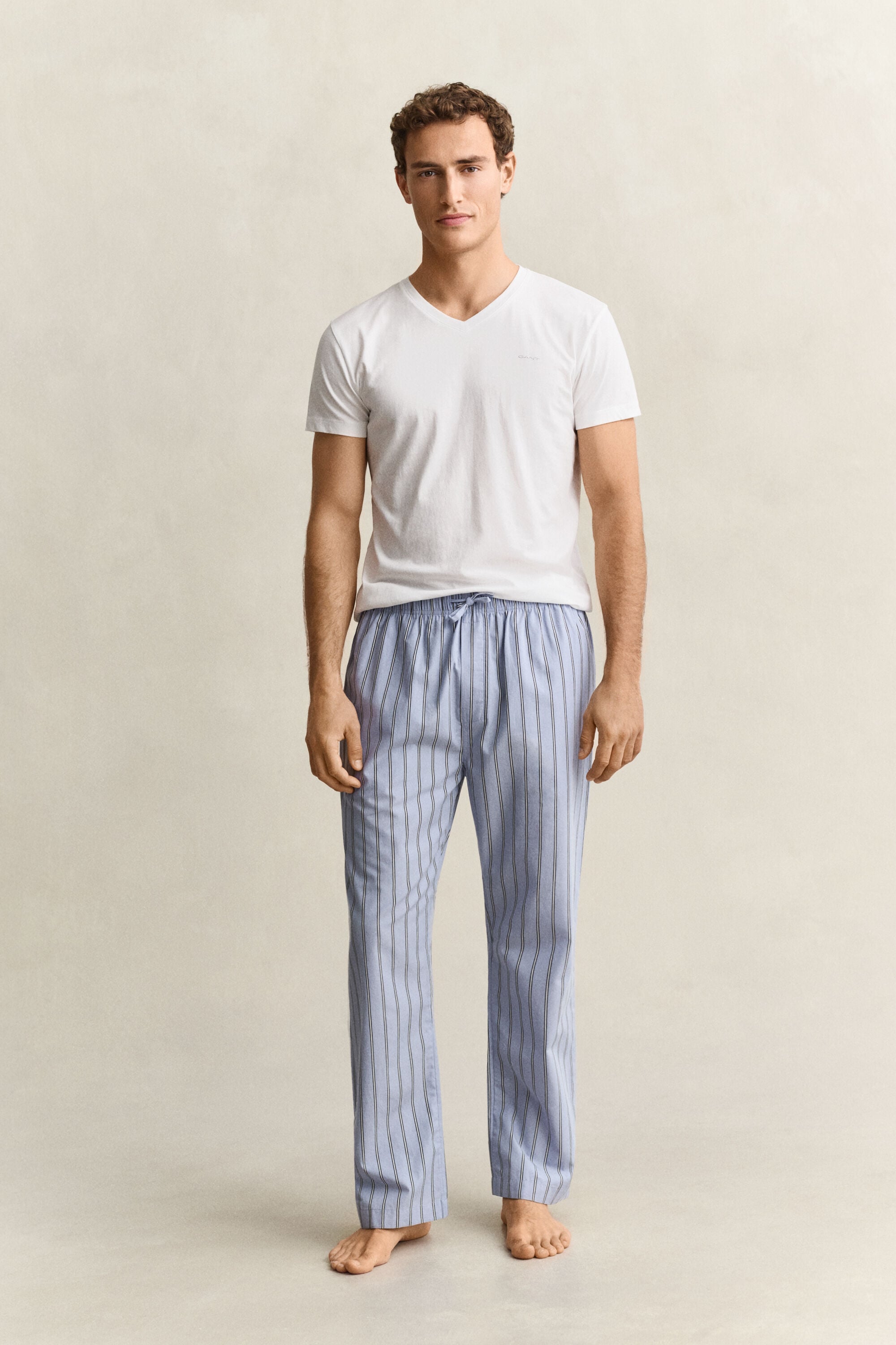 Gestreepte pyjamabroek van poplin