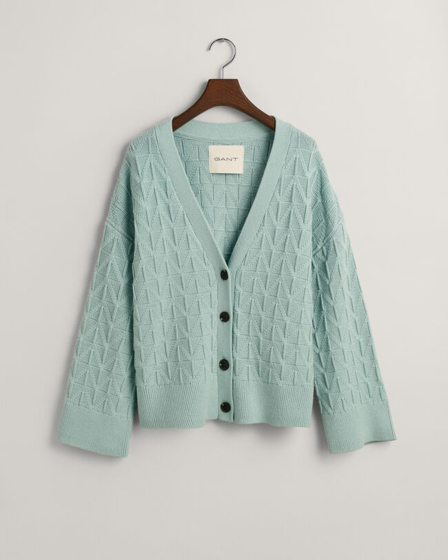 Cardigan col V &agrave; chevrons