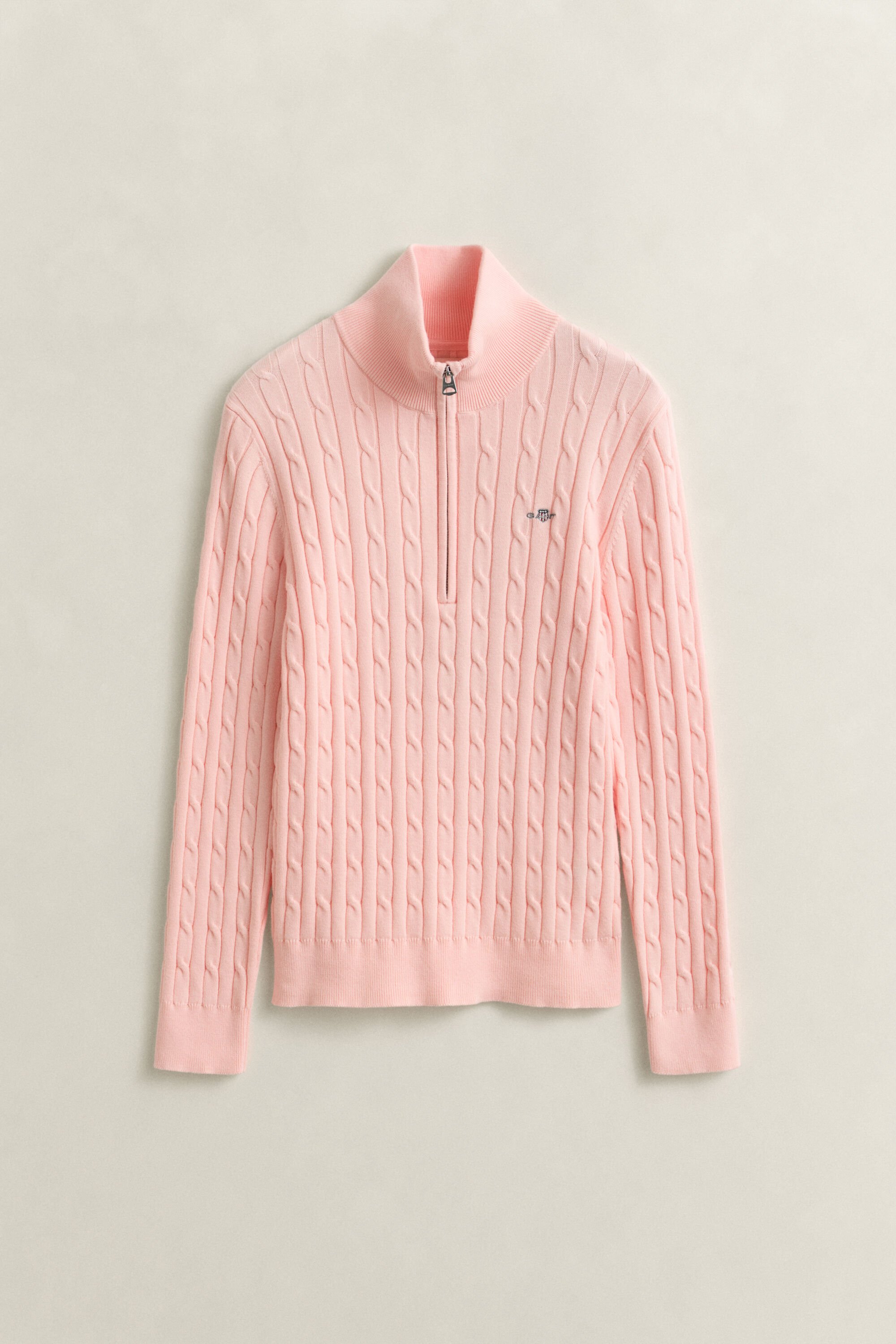 Pull à demi-zip en maille torsadée