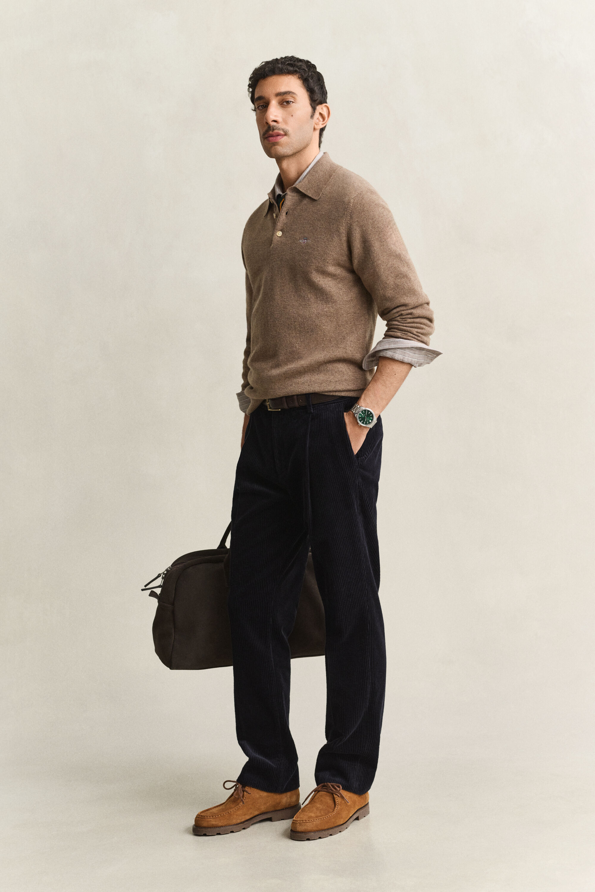 Pull polo en laine d'agneau ultrafine
