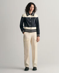 Veste en cuir façon colour-block