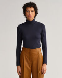 Pull col roul&eacute; en jersey &agrave; manches longues