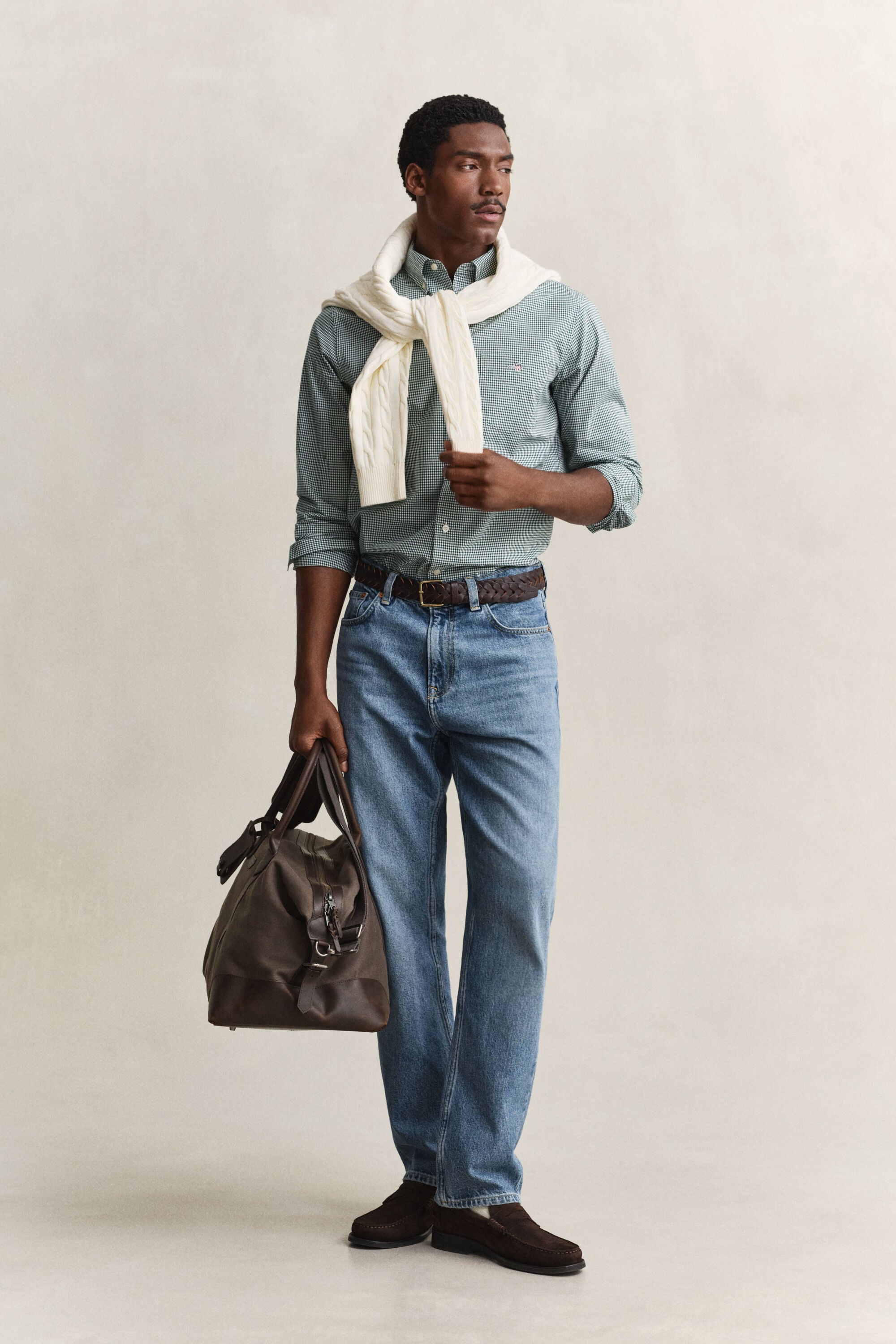 Klassiek poplin overhemd met Gingham-ruitje