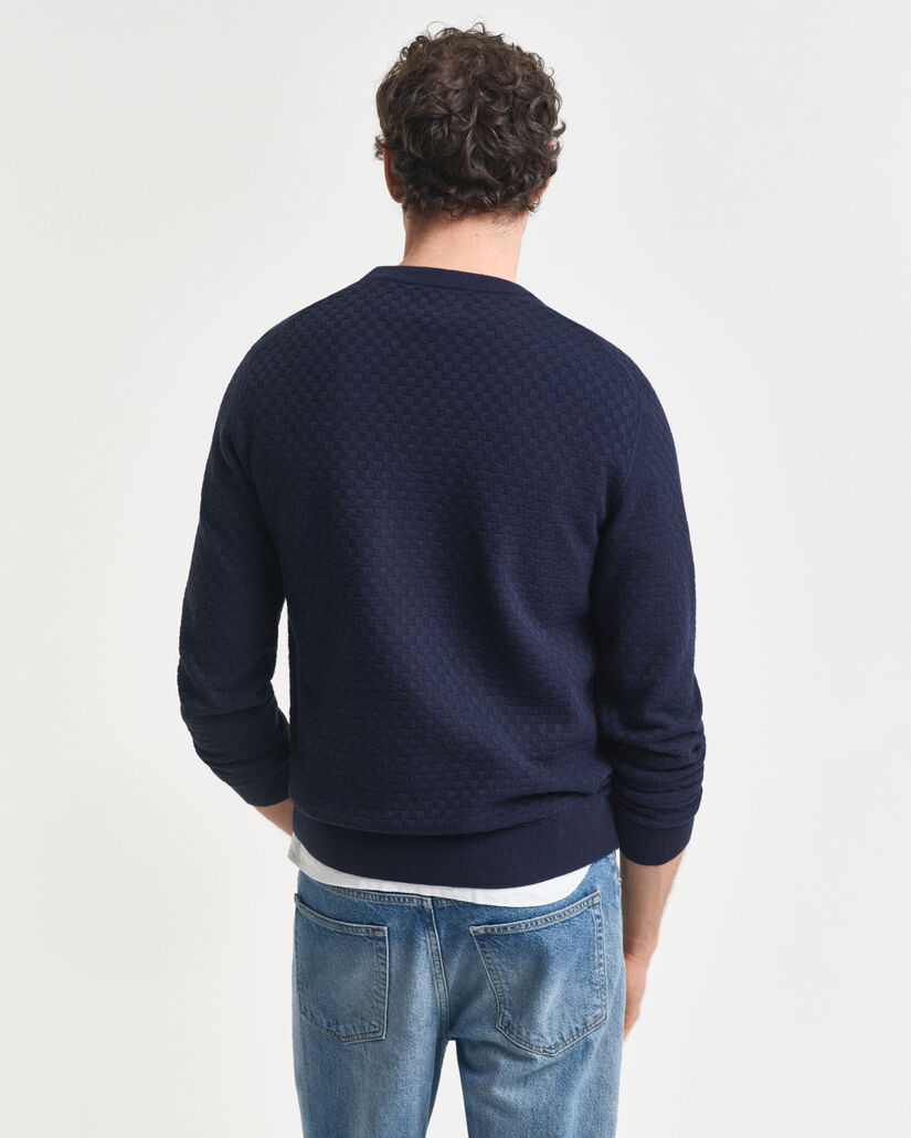 Pull col rond micro texturé