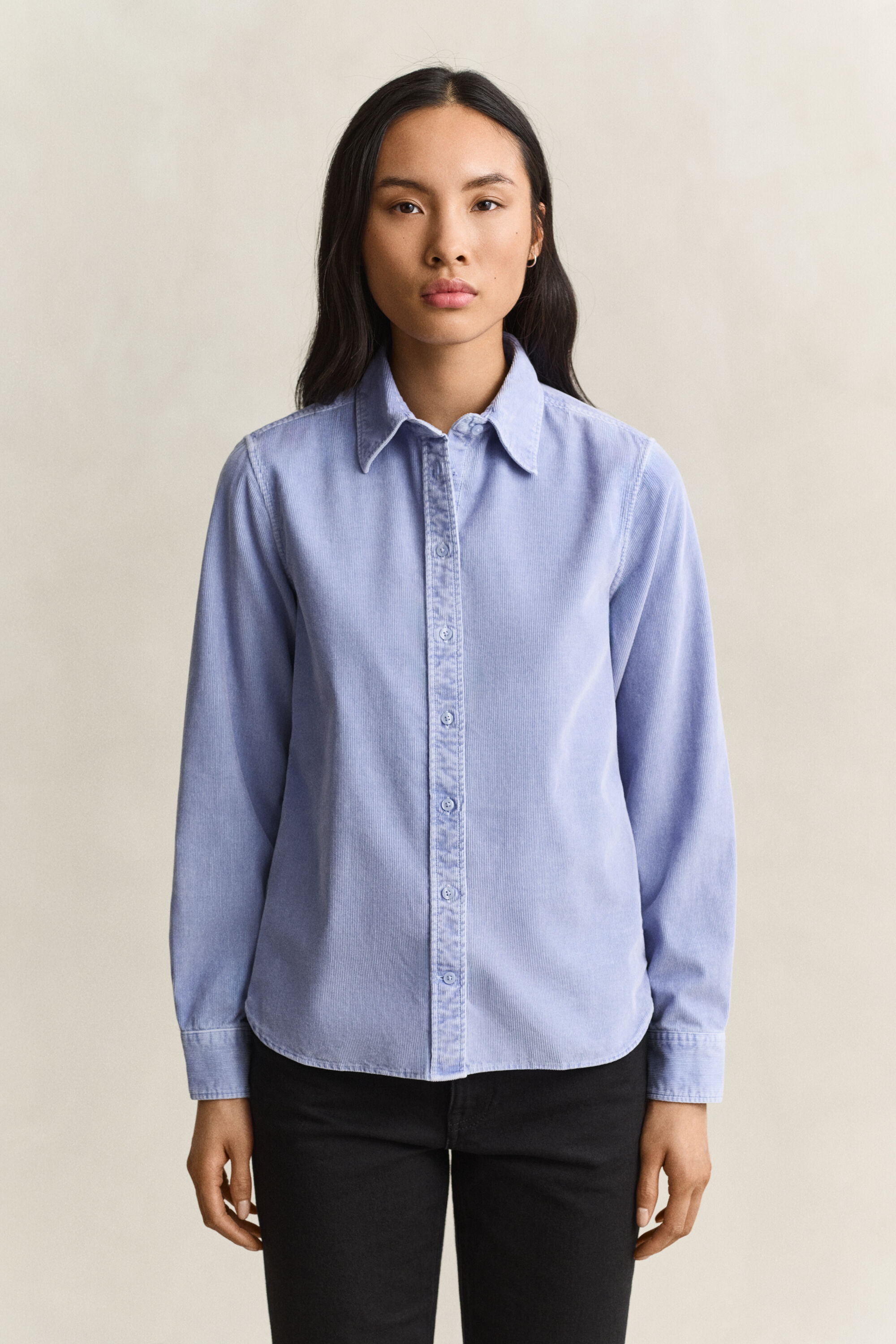 Chemise regular en velours côtelé