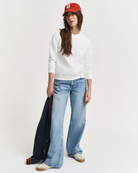 Sweat-shirt rond avec écusson ton sur ton