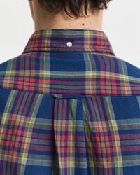 Regular Fit geruit indigo hemd van keperstof