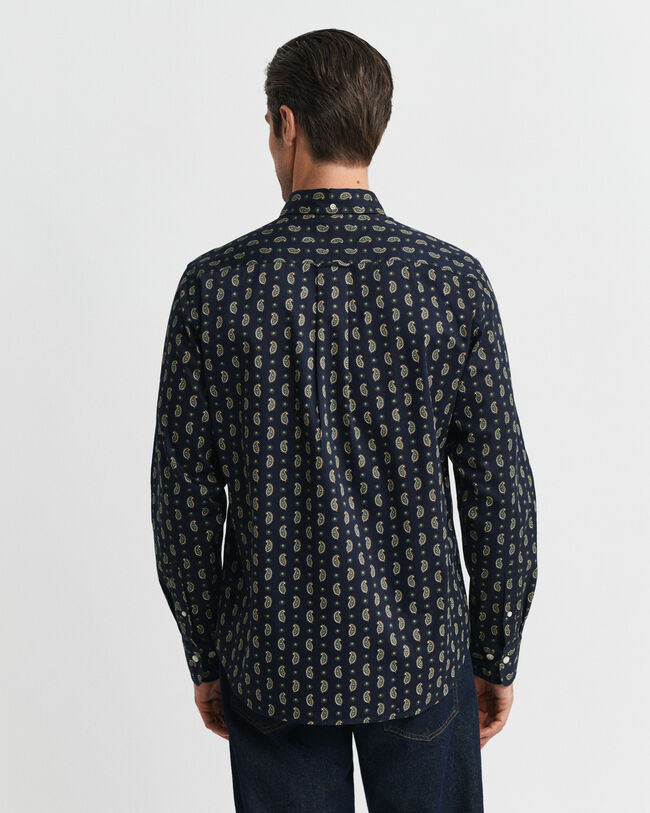 Regular Fit hemd van keperstof met paisleyprint