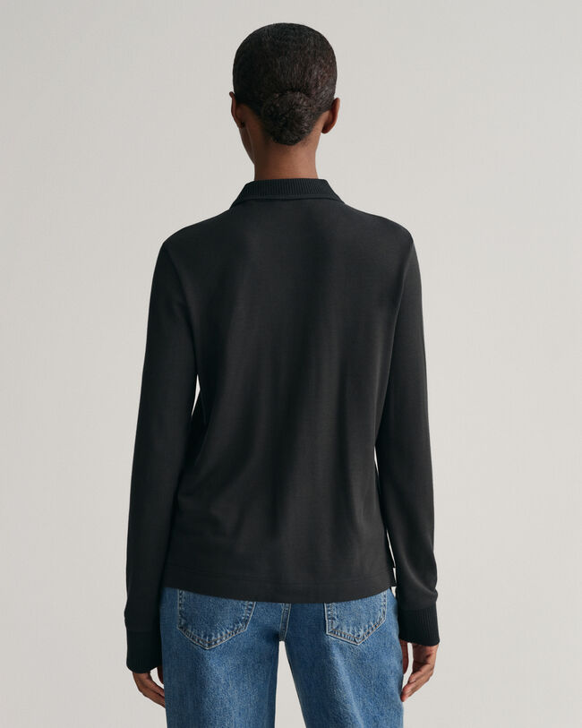 Polo à manches longues avec col travaillé