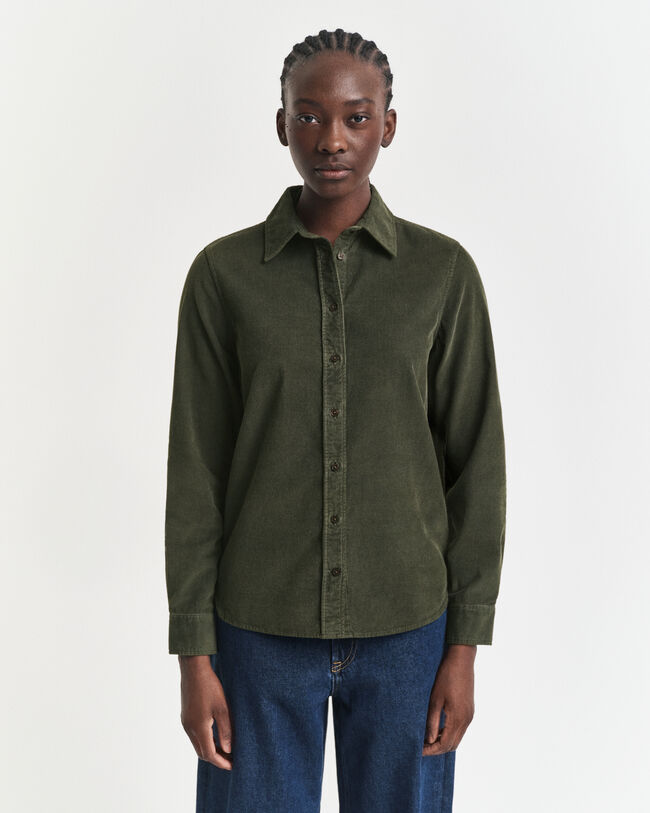 Chemise coupe regular en velours côtelé