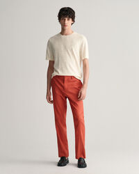 Slim Fit kostuumbroek van katoen en linnen