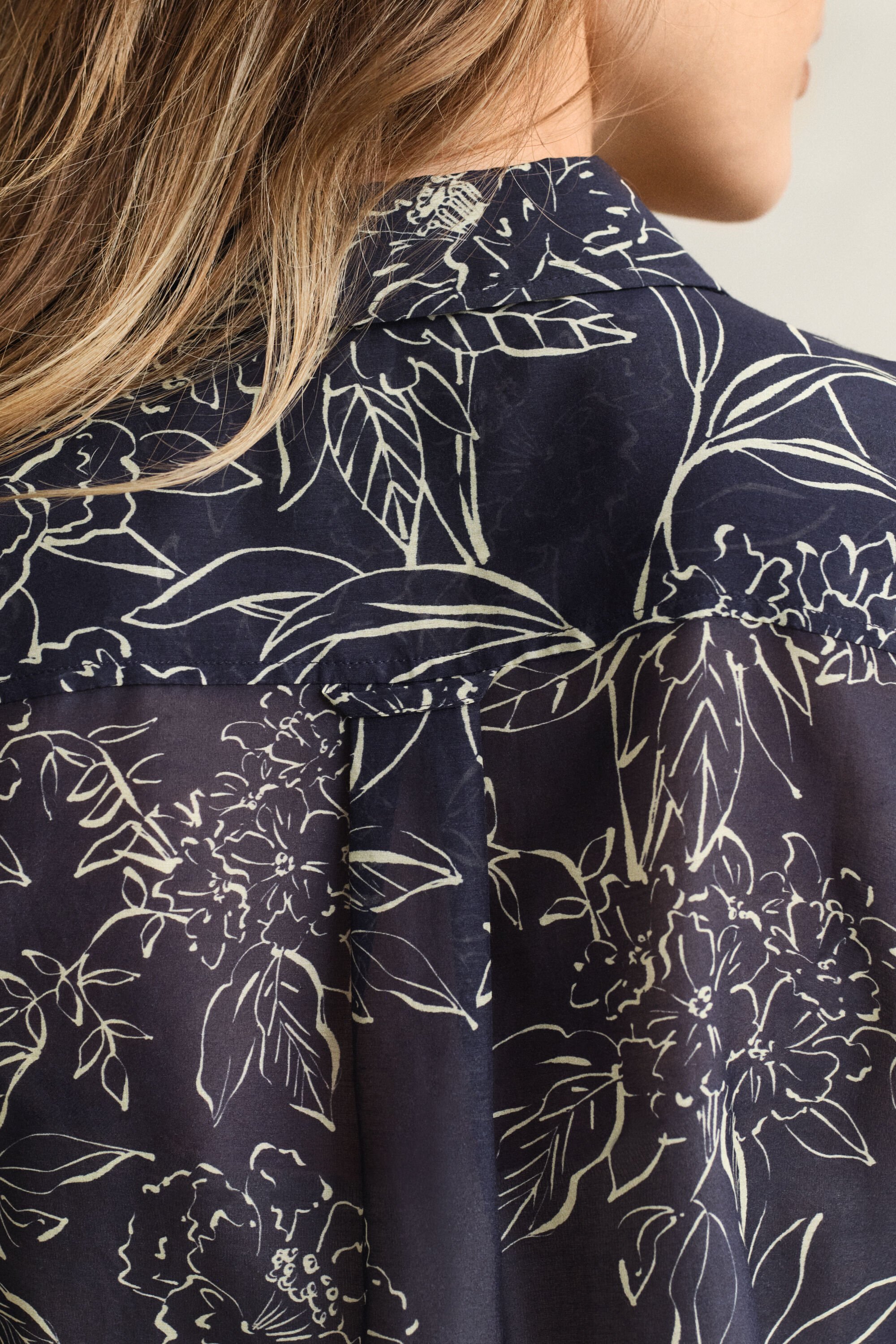 Regular Fit hemd met bloemenprint van katoen en zijde