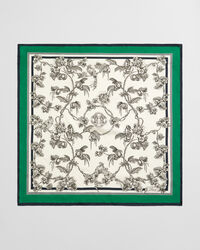 Foulard en soie à imprimé arbres