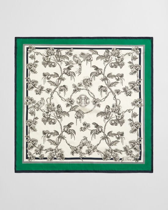 Foulard en soie à imprimé arbres