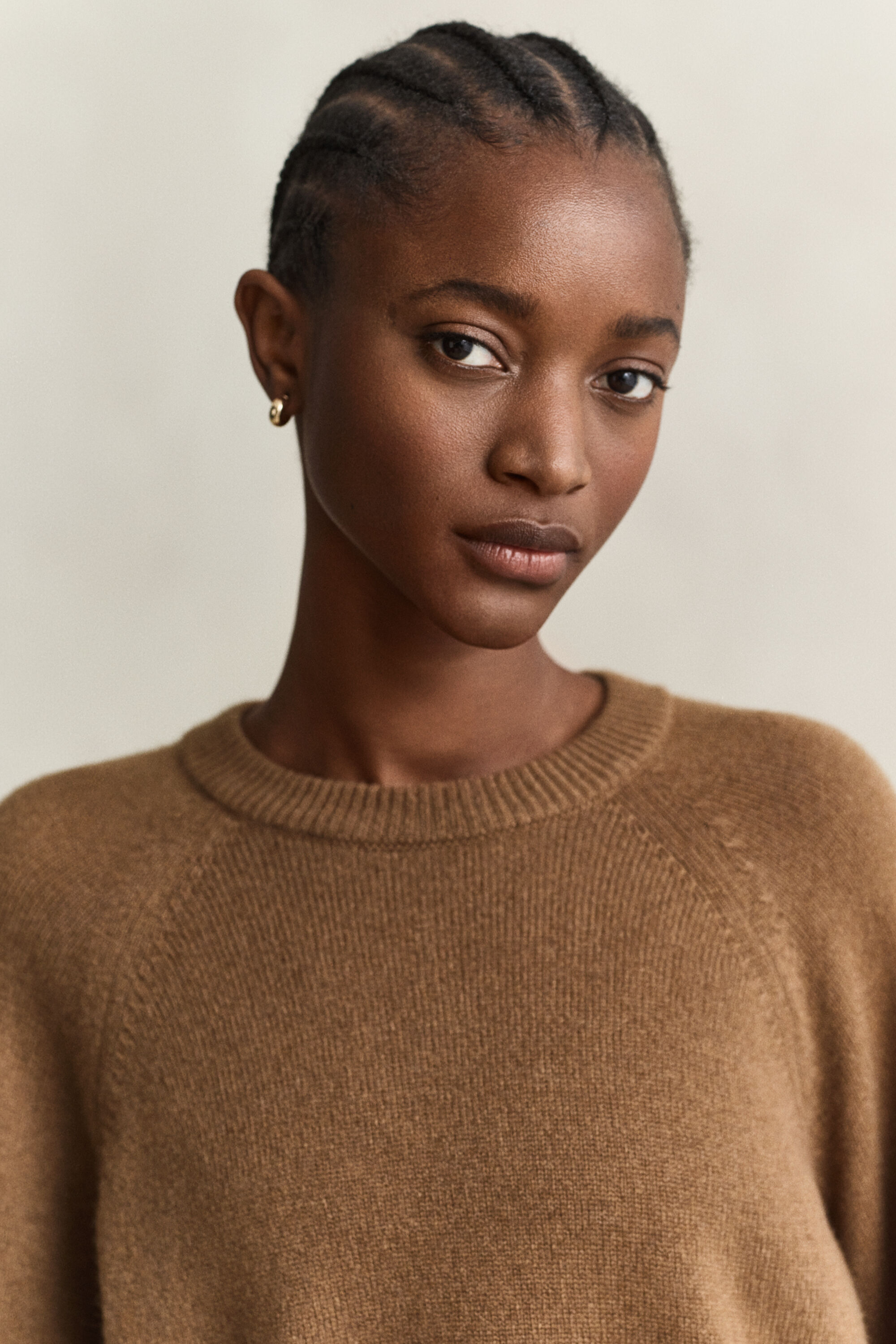 Pull col rond en laine et cachemire