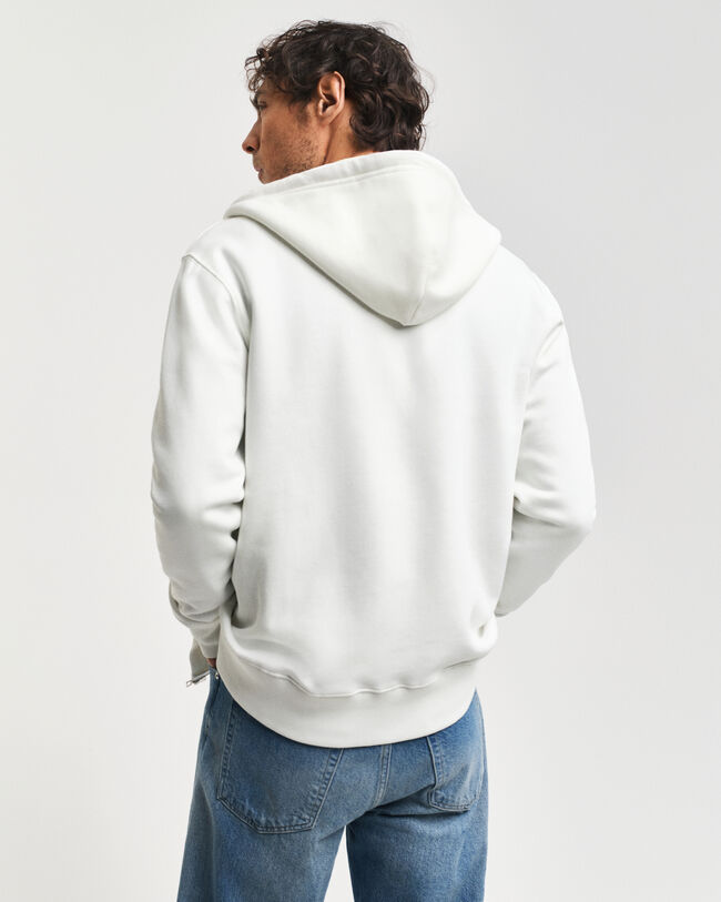 Gebosseleerde hoodie met ritssluiting