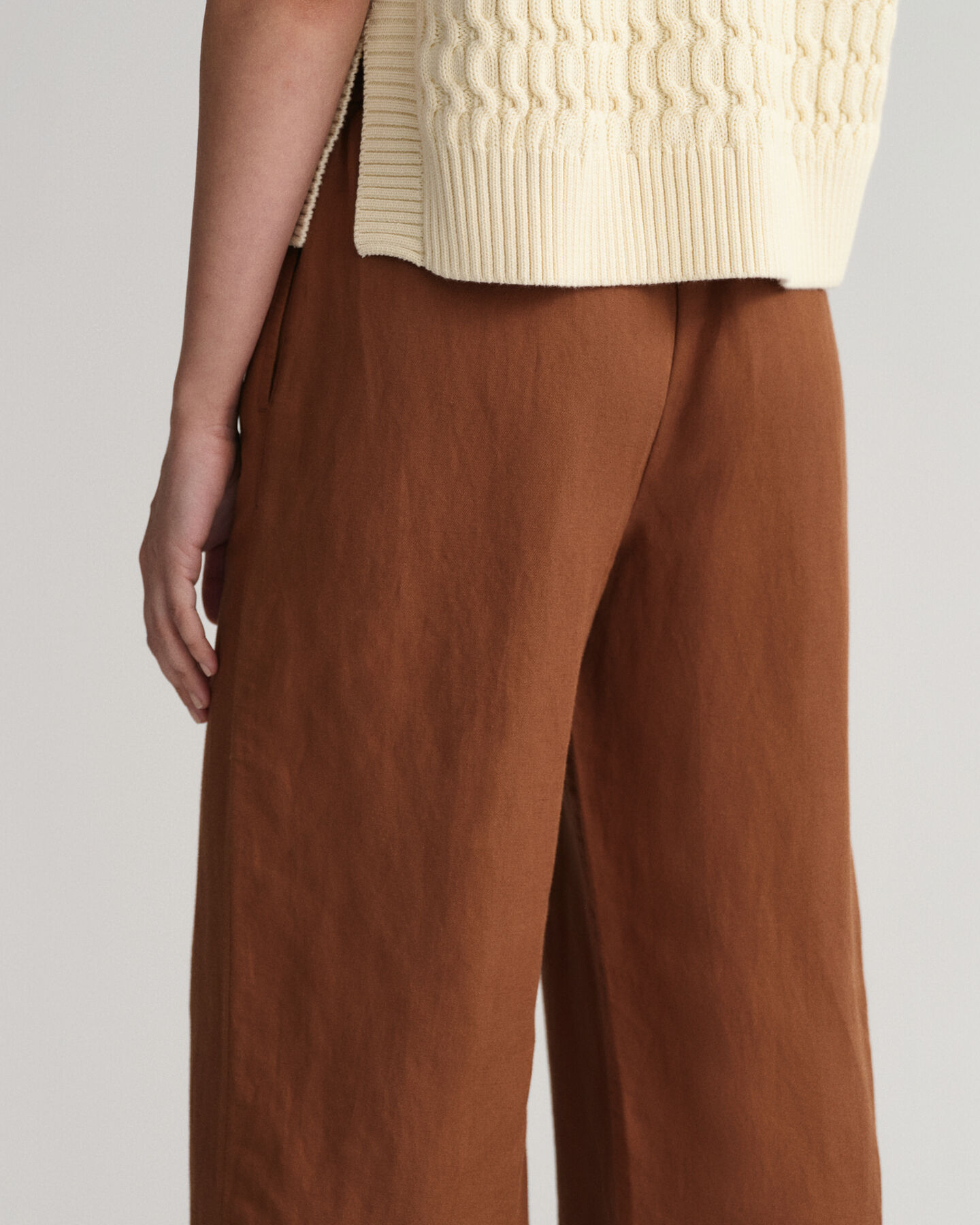 Pull-On broek van linnen en viscose
