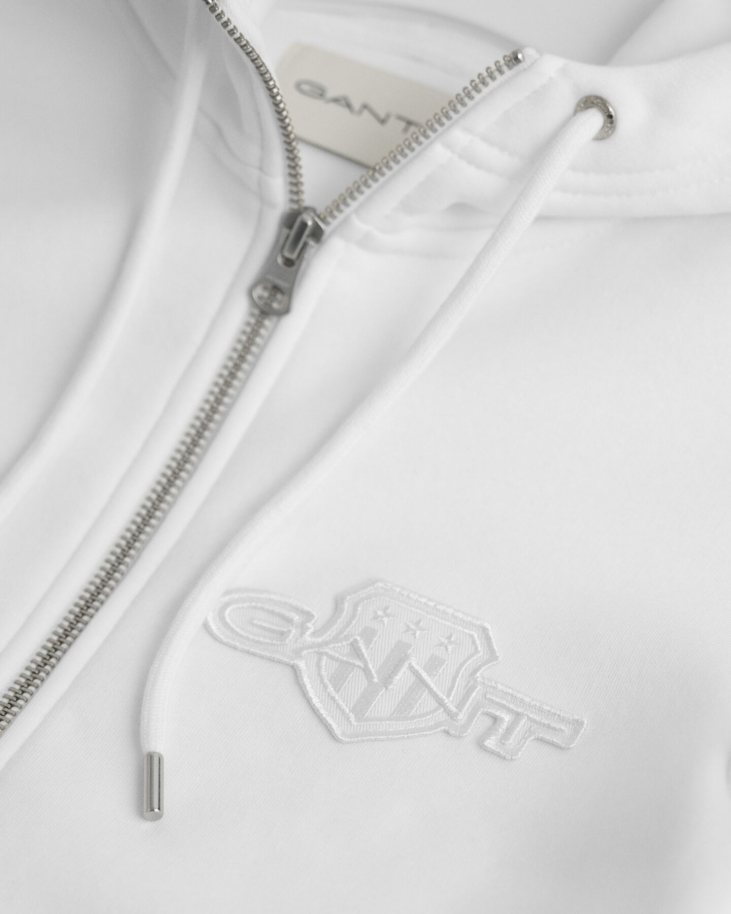 Tonal Shield hoodie met ritssluiting