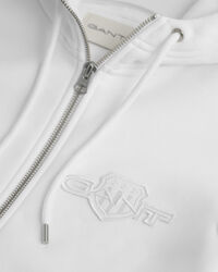 Tonal Shield hoodie met ritssluiting