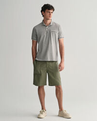 Piqu&eacute; poloshirt met tweekleurige rand