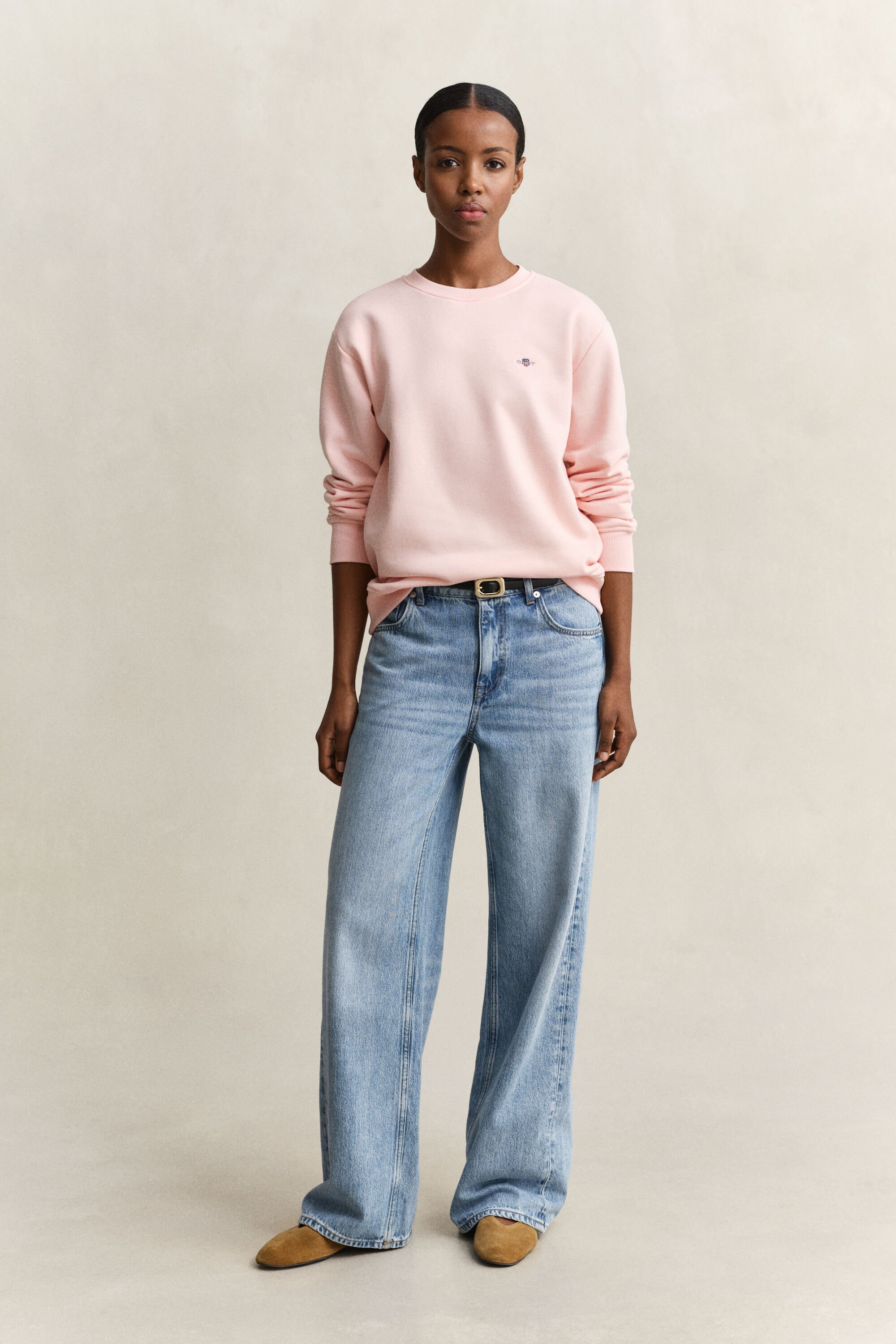 Shield sweatshirt met ronde hals