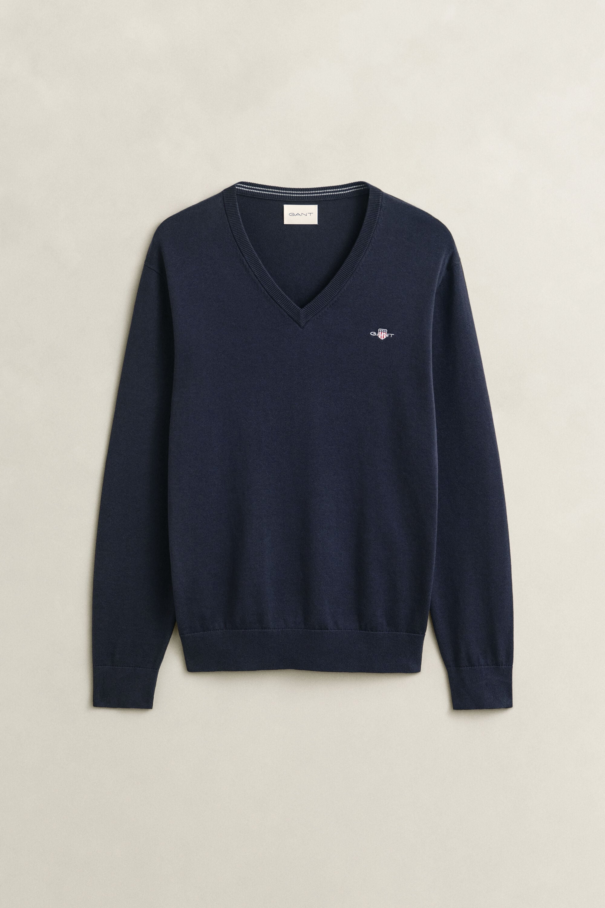 Pull col V en coton classique