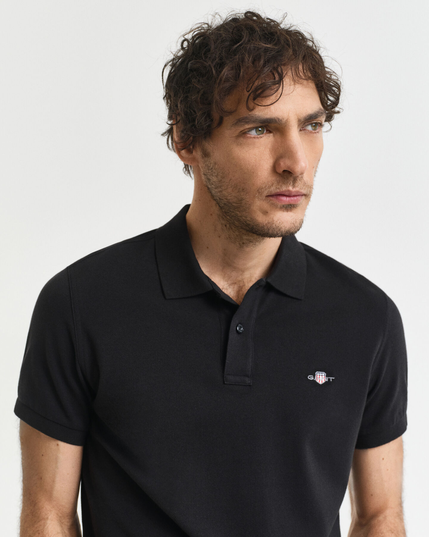 Slim Fit Shield piqué poloshirt