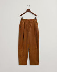 Pantalon en cuir plissé