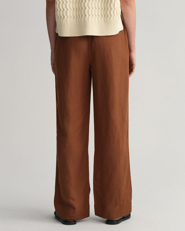 Pull-On broek van linnen en viscose