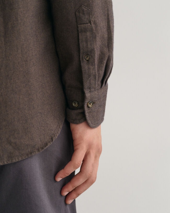 Regular Fit flanellen hemd met visgraatmotief