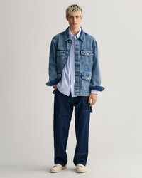 Oversized gestreept hemd van poplin